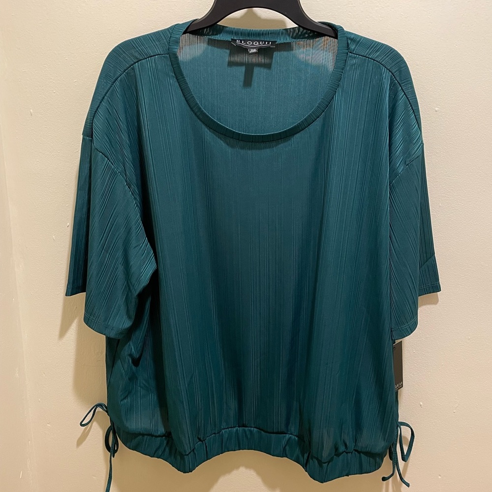 Eloquii Sheer Green Blouse